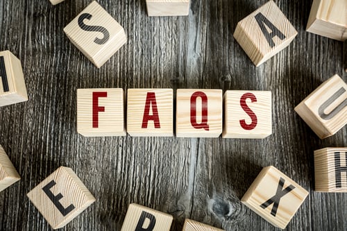 Wooden Blocks with the text Faqs-1