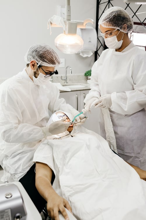 patient receiving dental work